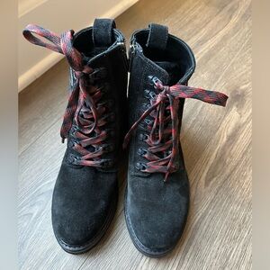 Frye Black Suede Hiking Boots, size 6